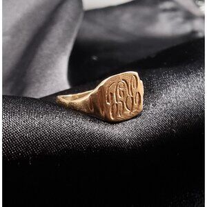 Antique 1900-1920s 14K Gold Monogrammed Signet Ring
